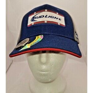 NEW Bud Light Beer Bottle Opener Mens Snapback Trucker Cap Hat blue BUDWEISER